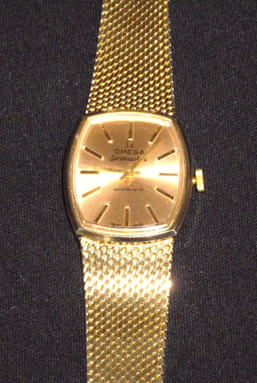 Omega seamaster antimagnetic gold watch