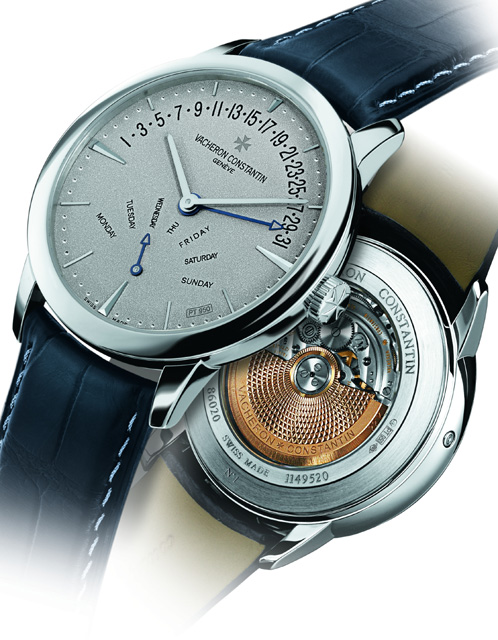 Patrimony Date et Jour Rétrogradants Collection Excellence Platine : encore plus loin dans le « tout platine »