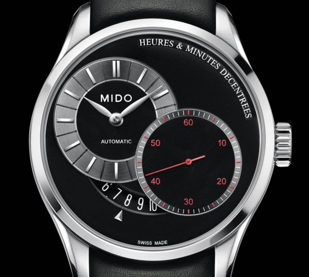 Mido Belluna : heures et minutes décentrées Mido Belluna : heures et minutes décentrées
