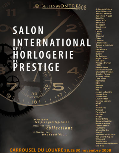 Belles Montres : la 2ème édition de ce salon horloger aura lieu du 28 au 30 novembre 2008 Belles Montres : la 2ème édition de ce salon horloger aura lieu du 28 au 30 novembre 2008