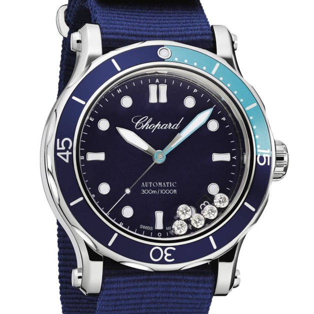 Chopard Happy Ocean : plongeuse sport-chic sur Nato Chopard Happy Ocean : plongeuse sport-chic sur Nato