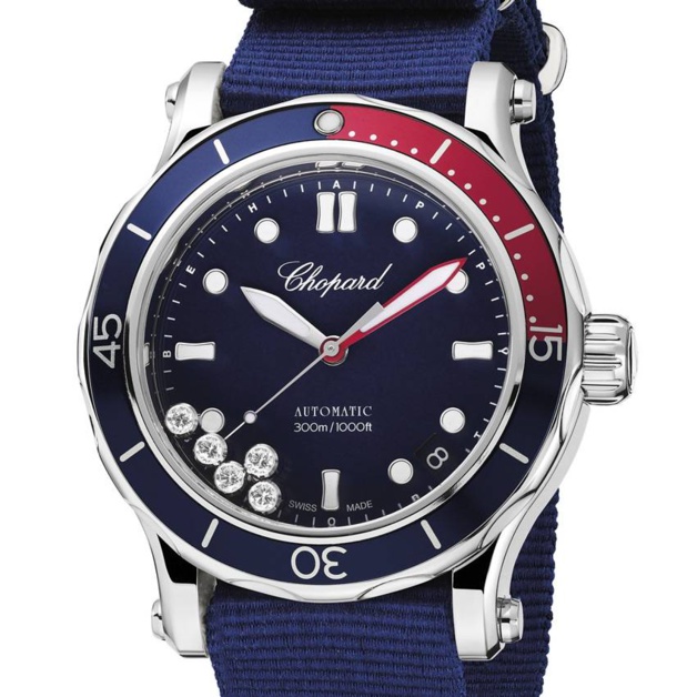 Chopard Happy Ocean : plongeuse sport-chic sur Nato Chopard Happy Ocean : plongeuse sport-chic sur Nato