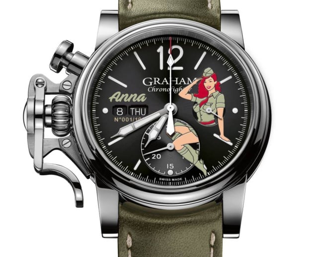 Graham Chronofighter Nose art : une pin-up au poignet Graham Chronofighter Nose art : une pin-up au poignet
