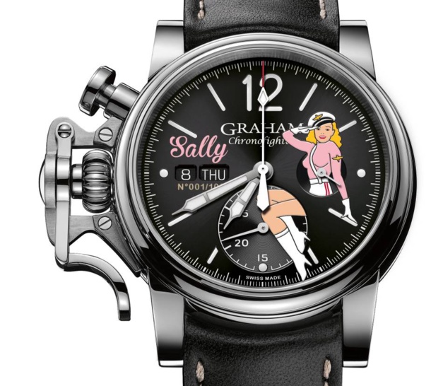 Graham Chronofighter Nose art : une pin-up au poignet Graham Chronofighter Nose art : une pin-up au poignet