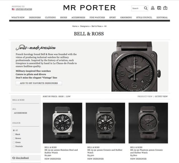 Bell & Ross intègre le catalogue Mr Porter