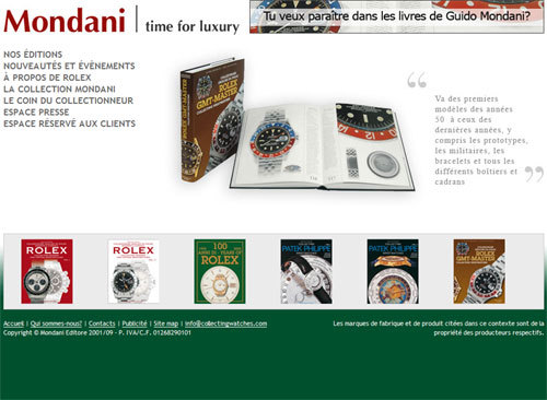 Booksandwatches.com : Mondani Editore présente son nouveau site Internet