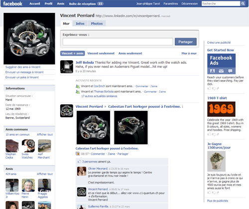 Le monde de l’horlogerie de luxe s’installe sur Facebook Le monde de l’horlogerie de luxe s’installe sur Facebook
