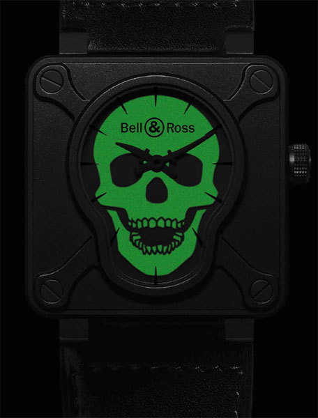 Instrument BR01 Airborne : touche pas à ma montre, tête de mort Instrument BR01 Airborne : touche pas à ma montre, tête de mort