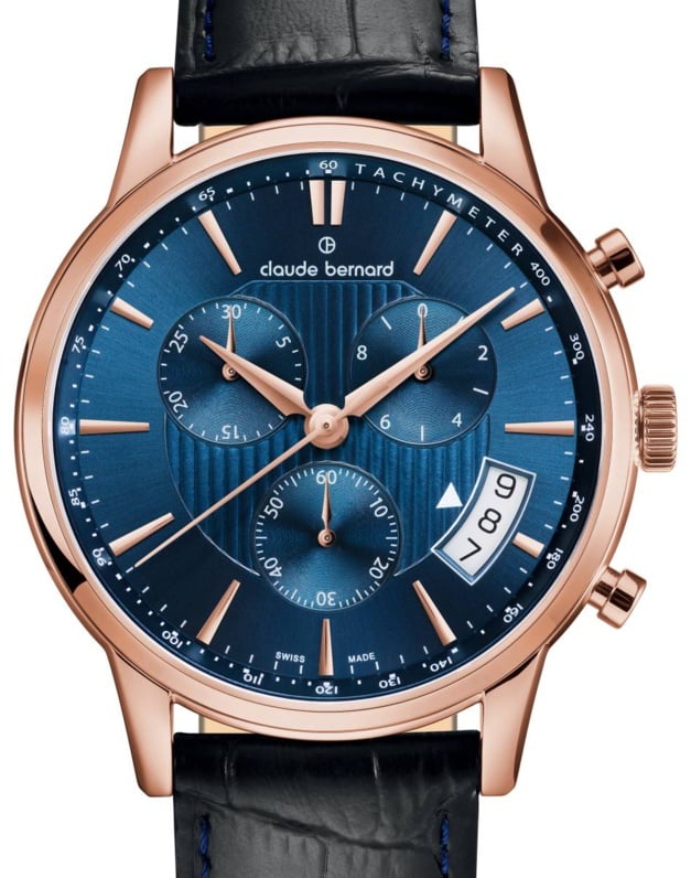 Claude Bernard Classic Chronograph : cadran bleu cobalt Claude Bernard Classic Chronograph : cadran bleu cobalt