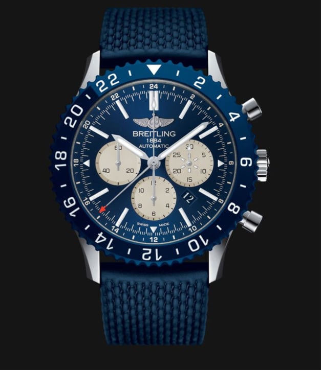 Breitling Chronoliner manuf' : du bleu pour la version boutique Breitling Chronoliner manuf' : du bleu pour la version boutique