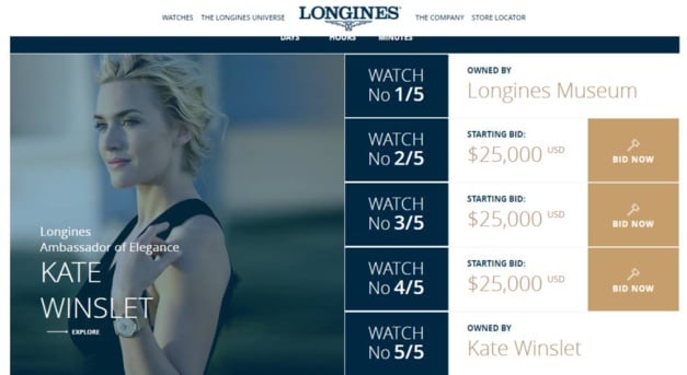 Longines : trois Flagship Heritage en vente au profit de l'association de Kate Winslet Longines : trois Flagship Heritage en vente au profit de l'association de Kate Winslet