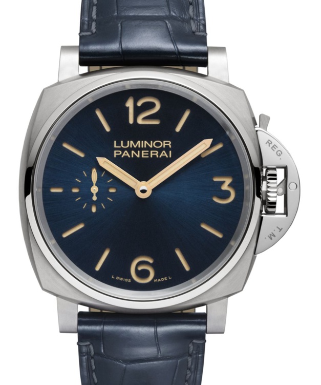 Panerai Luminor Due 3 jours en titane : tendance bleue