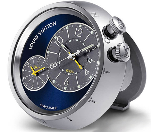 Louis Vuitton, réveil de voyage Tambour étui Damier graphite Louis Vuitton, réveil de voyage Tambour étui Damier graphite