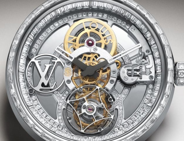 Louis Vuitton Tambour Moon Tourbillon Volant "Poinçon de Genève" pavée Louis Vuitton Tambour Moon Tourbillon Volant "Poinçon de Genève" pavée