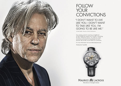 Bob Geldof, Jimmy Wales et Justin Rose: les nouveaux ambassadeurs Maurice Lacroix Bob Geldof, Jimmy Wales et Justin Rose: les nouveaux ambassadeurs Maurice Lacroix