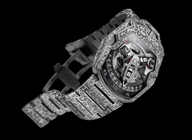 Urwerk UR-210 Dubaï : gravure à l'état pur pour cette pièce unique Urwerk UR-210 Dubaï : gravure à l'état pur pour cette pièce unique