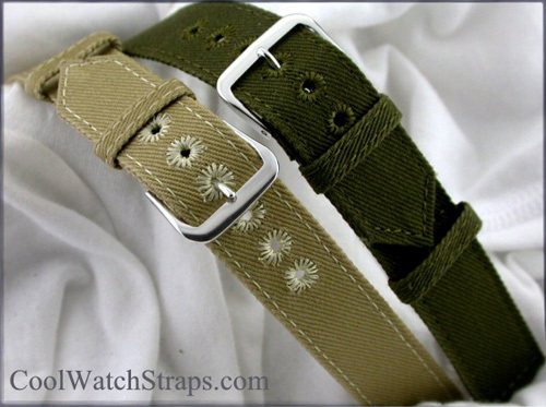 CoolWatchStraps.com : des bracelets-montres de type « militaire » 100% coton