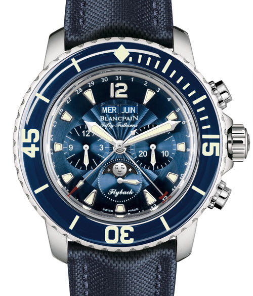 Blancpain Fifty Fathoms : un nouveau chronographe Flyback Quantième Complet et Phases de Lune