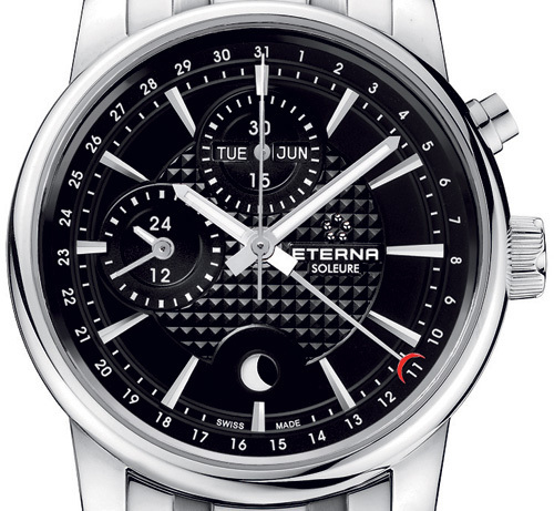 Eterna : chronographe monopoussoir Soleure à phases de lune