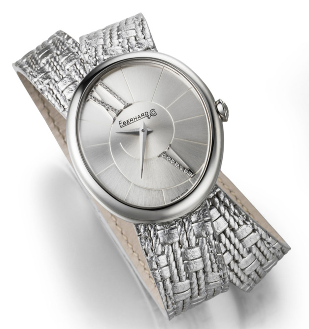 Eberhard & Co : la Gilda se pare d'un bracelet "argent" en cuir Eberhard & Co : la Gilda se pare d'un bracelet "argent" en cuir