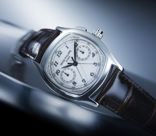 Chronographe mono-poussoir à rattrapante Patek Philippe 5950A : a comme acier