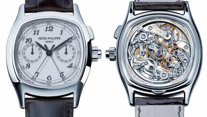 Chronographe mono-poussoir à rattrapante Patek Philippe 5950A : a comme acier