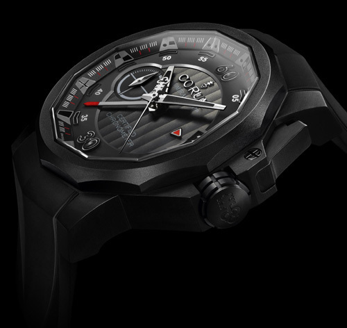 Corum Admiral’s Cup Chronograph 44 Centro Mono-pusher : avec aiguille de minutes au centre du cadran