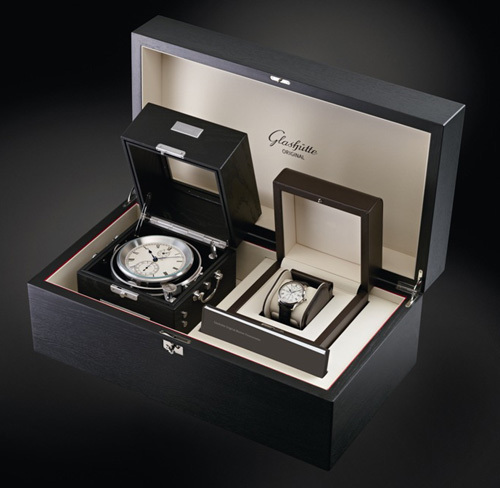 Glashütte Original : un splendide coffret associant un chronomètre de marine à une Senator chronomètre platine