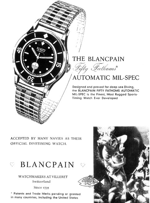 Publicité Blancpain de 1954 Publicité Blancpain de 1954