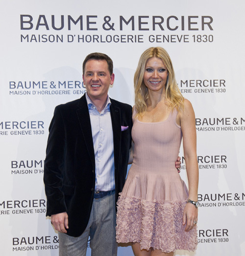 Alain Zimmerman, patron de Baume et Mercier et Gwyneth Paltrow Alain Zimmerman, patron de Baume et Mercier et Gwyneth Paltrow