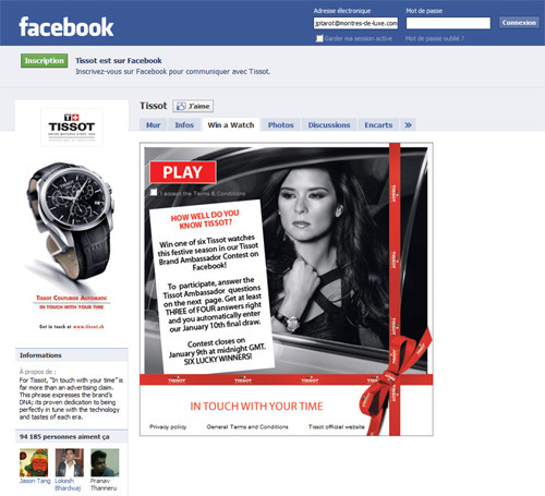 Tissot : un concours spécial Saint-Valentin sur Facebook