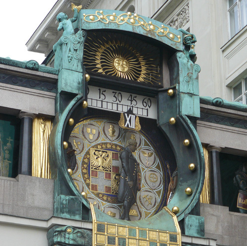 Horloge Judenstil de l’Ankeruhr (Vienne)