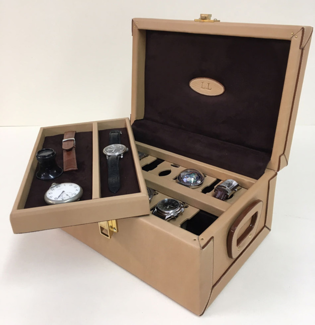 Coffret à montres en cuir Ephtée