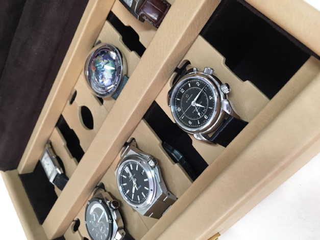 Coffret à montres en cuir Ephtée