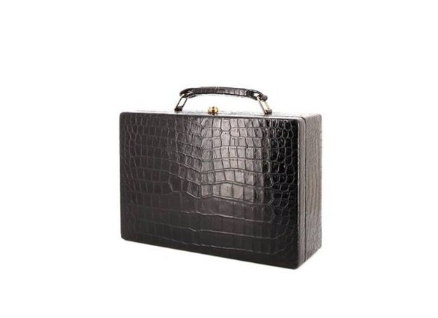 Splendide coffret à bijoux vintage en crocodile Hermès chez Collector Square