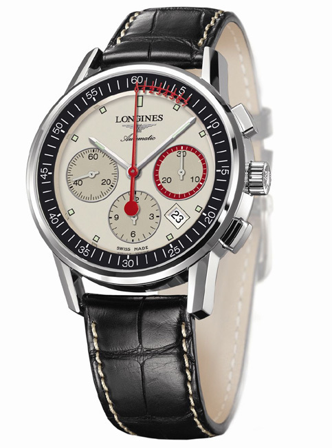 The Longines Column-Wheel Chronograph Record : un chrono doté d’une trotteuse avec échelle vernier The Longines Column-Wheel Chronograph Record : un chrono doté d’une trotteuse avec échelle vernier