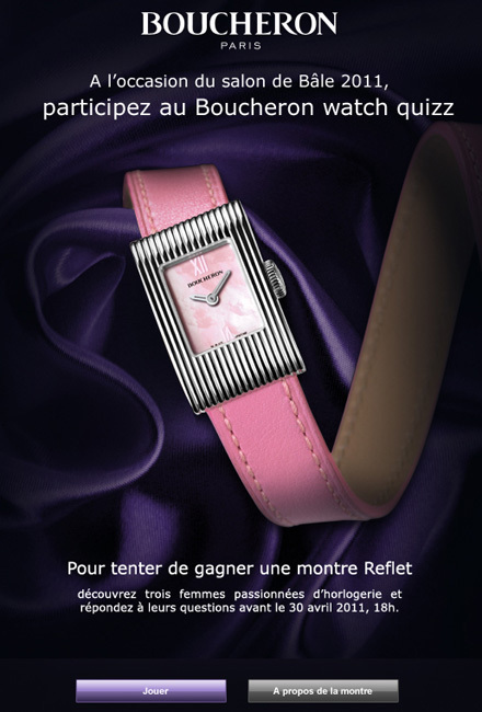 Boucheron watch quizz : une montre Reflet à gagner sur Facebook