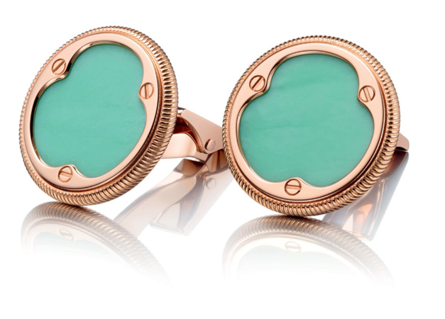 Bouton de manchette or rouge et jade FP Journe