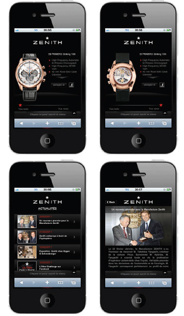 Zenith : un site spécialement dédié aux smartphones et une application iPhone Zenith : un site spécialement dédié aux smartphones et une application iPhone