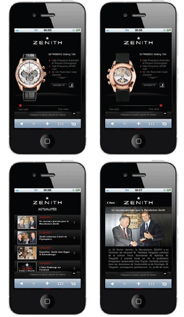 Zenith : un site spécialement dédié aux smartphones et une application iPhone