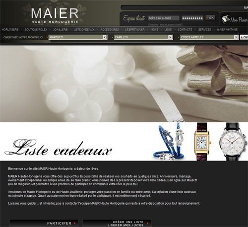Déposer votre liste cadeaux chez Maier Haute Horlogerie et Maier Vintage Déposer votre liste cadeaux chez Maier Haute Horlogerie et Maier Vintage