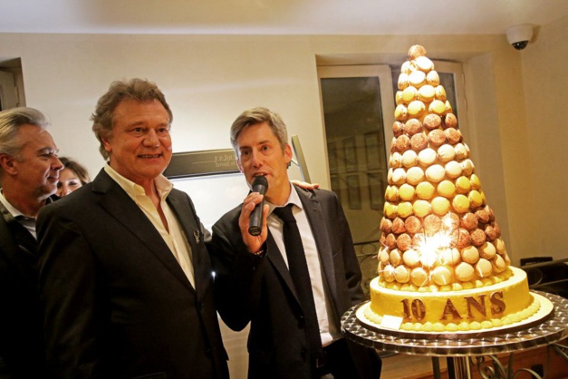 François-Paul Journe en compagnie de Lucas Pouedras, directeur de la boutique Paris François-Paul Journe en compagnie de Lucas Pouedras, directeur de la boutique Paris