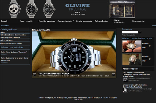 Olivine Prestige : nouveau site Internet pour ce spécialiste de la Rolex vintage