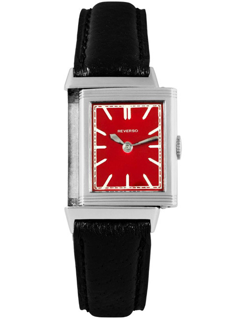 Reverso acier au cadran rouge laqué / copyright Antiquorum Reverso acier au cadran rouge laqué / copyright Antiquorum