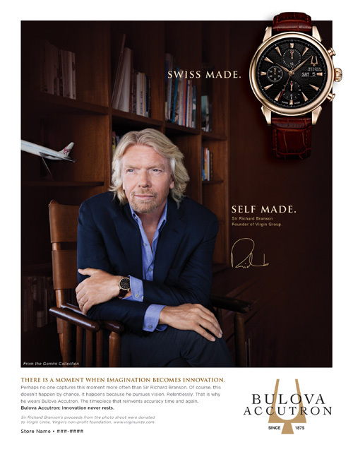 Richard Branson, patron de Virgin, devient partenaire de Bulova Accutron Richard Branson, patron de Virgin, devient partenaire de Bulova Accutron