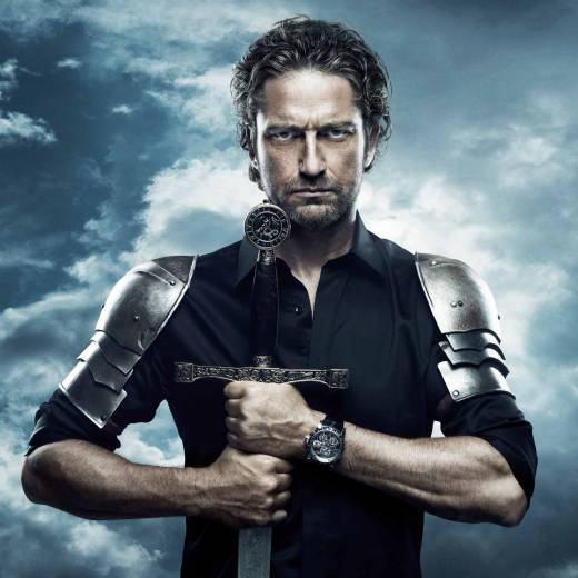 Gerard Butler porte une Excalibur Double Tourbillon Volant Squelette Roger Dubuis