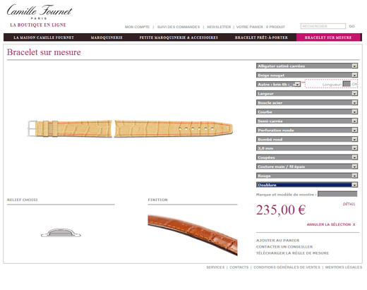 Camille Fournet : un configurateur de bracelets-montres en ligne