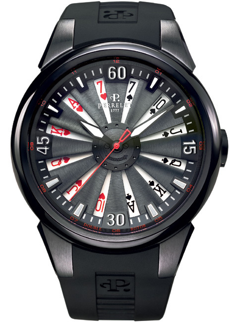 Perrelet Turbine Poker : montre en main, carte sur table