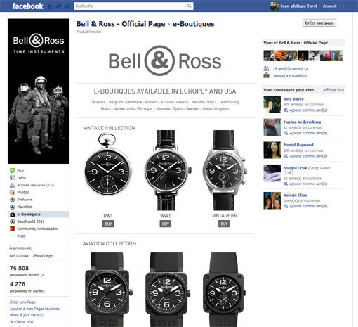 Bell & Ross : ouverture d’une boutique en ligne sur Facebook !