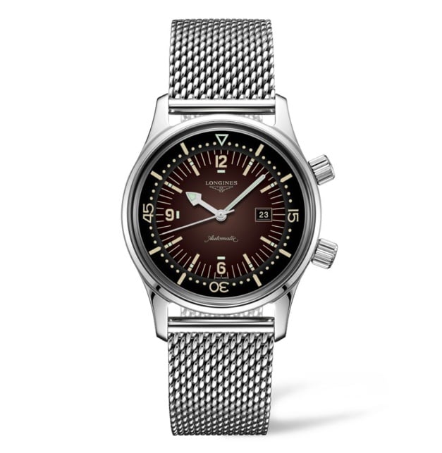 The Longines Legend Diver 36mm avec cadran brun laqué The Longines Legend Diver 36mm avec cadran brun laqué